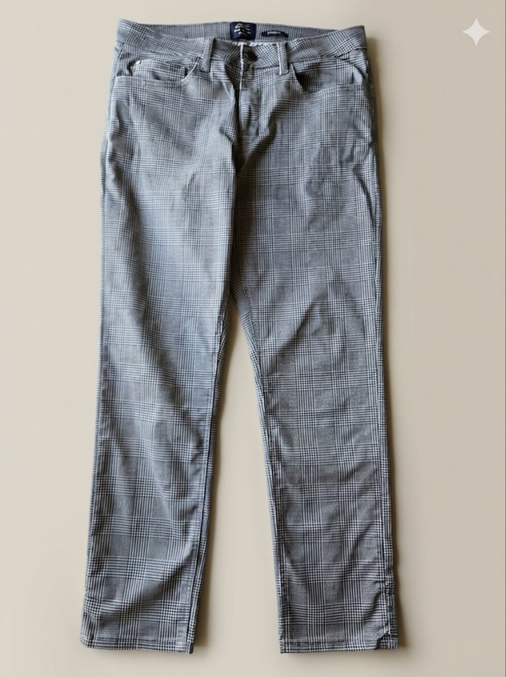 Ben Sherman Black and White Plaid Slim Fit Men's Pants
